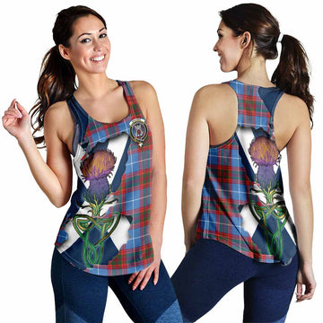 Spalding Tartan Family Crest Women's Racerback Tanks Scottish Thistle Celtic Inspired 4XL - Tartan Vibes Clothing