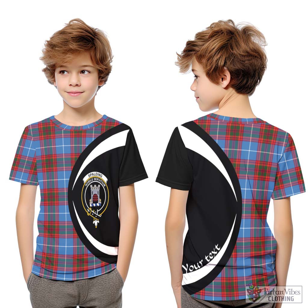 Spalding Tartan Kid T-Shirt with Family Crest Circle Style Youth XL Size14 - Tartan Vibes Clothing