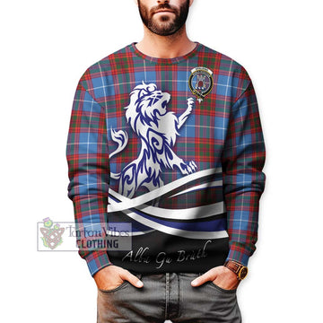 Spalding Tartan Sweatshirt with Alba Gu Brath Regal Lion Emblem