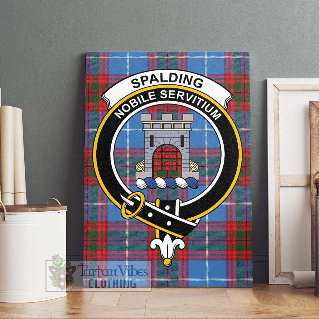 Spalding Tartan Canvas Print Wall Art with Family Crest Without Frame - Tartan Vibes Clothing