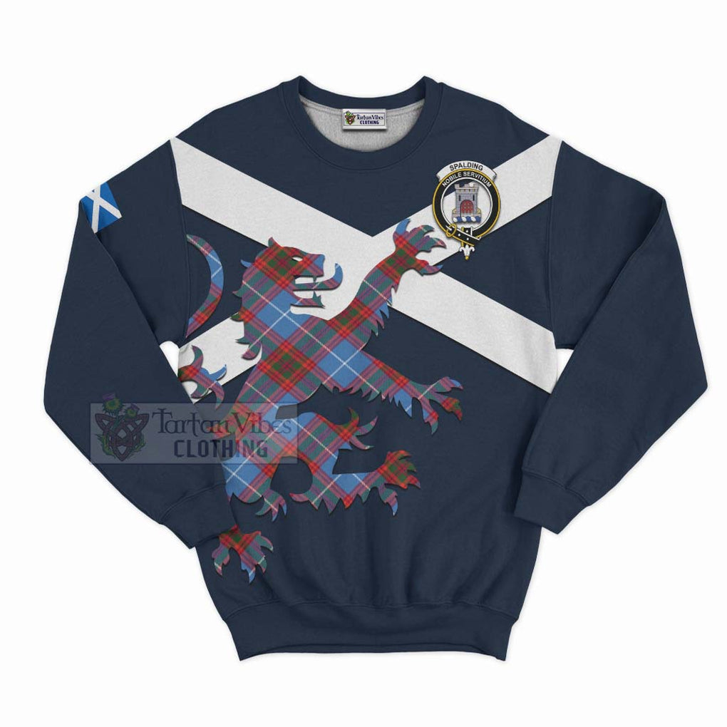 Tartan Vibes Clothing Spalding Tartan Lion Rampant Sweatshirt – Proudly Display Your Heritage with Alba Gu Brath and Clan Name