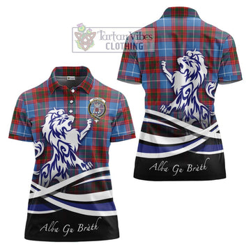 Spalding Tartan Women's Polo Shirt with Alba Gu Brath Regal Lion Emblem