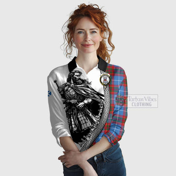 Spalding Tartan Clan Crest Women's Casual Shirt with Highlander Warrior Celtic Style