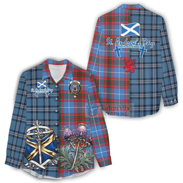 Spalding Tartan Women's Casual Shirt Happy St. Andrew's Day Half Tartan Style