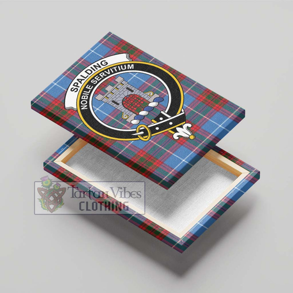 Spalding Tartan Canvas Print Wall Art with Family Crest - Tartan Vibes Clothing