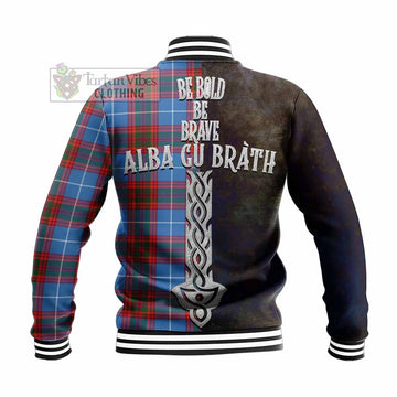 Spalding Tartan Family Crest Baseball Jacket Alba Gu Brath Be Brave Lion Ancient Style - Tartan Vibes Clothing