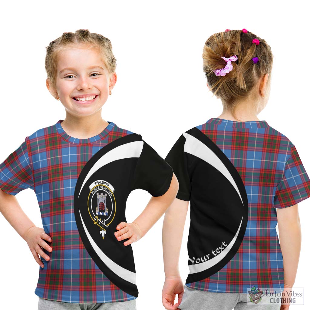 Spalding Tartan Kid T-Shirt with Family Crest Circle Style - Tartan Vibes Clothing