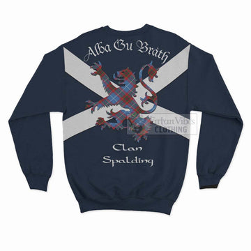 Spalding Tartan Lion Rampant Sweatshirt  Proudly Display Your Heritage with Alba Gu Brath and Clan Name