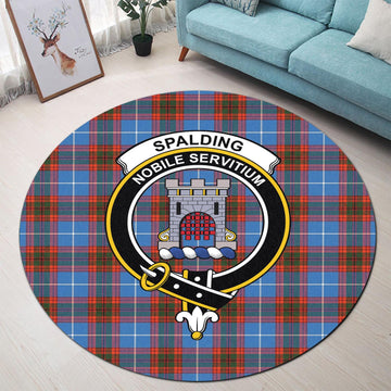 Spalding Tartan Round Rug with Family Crest - Tartan Vibes Clothing