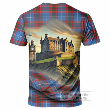 Spalding Tartan Family Crest T-Shirt with Scottish Ancient Castle Style - Tartan Vibes Clothing