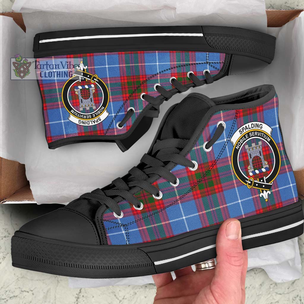 Tartan Vibes Clothing Spalding Tartan High Top Shoes with Family Crest