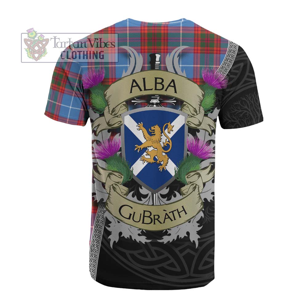 Spalding Tartan Family Crest Cotton T-shirt Lion Rampant Royal Thistle Shield Celtic Inspired - Tartan Vibes Clothing