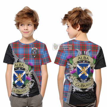 Spalding Tartan Family Crest Kid T-Shirt Lion Rampant Royal Thistle Shield Celtic Inspired - Tartan Vibes Clothing