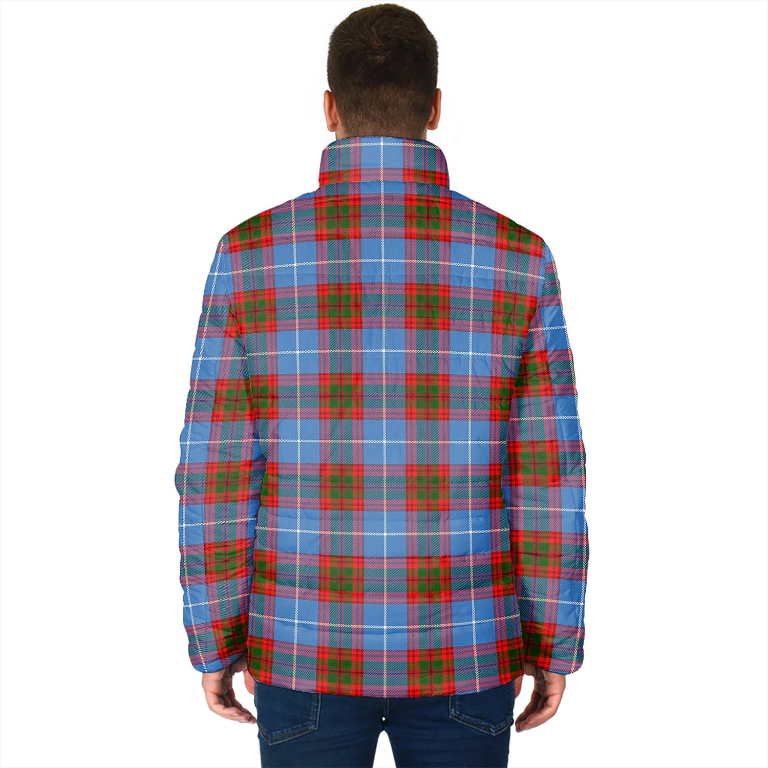 Spalding Tartan Padded Jacket with Family Crest - Tartan Vibes Clothing