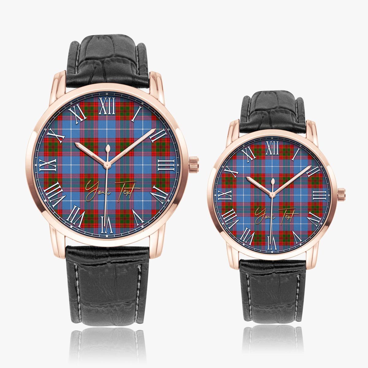 Spalding Tartan Personalized Your Text Leather Trap Quartz Watch - Tartan Vibes Clothing