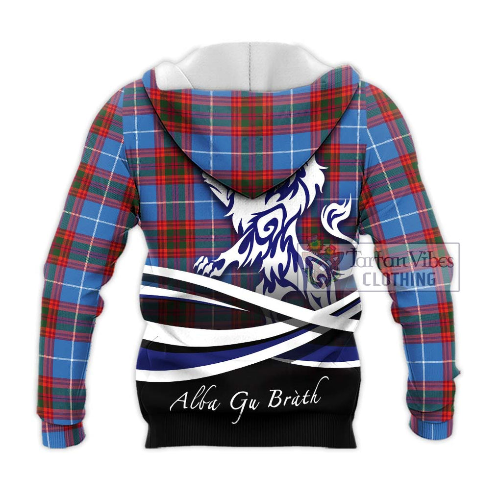 Spalding Tartan Knitted Hoodie with Alba Gu Brath Regal Lion Emblem - Tartanvibesclothing Shop