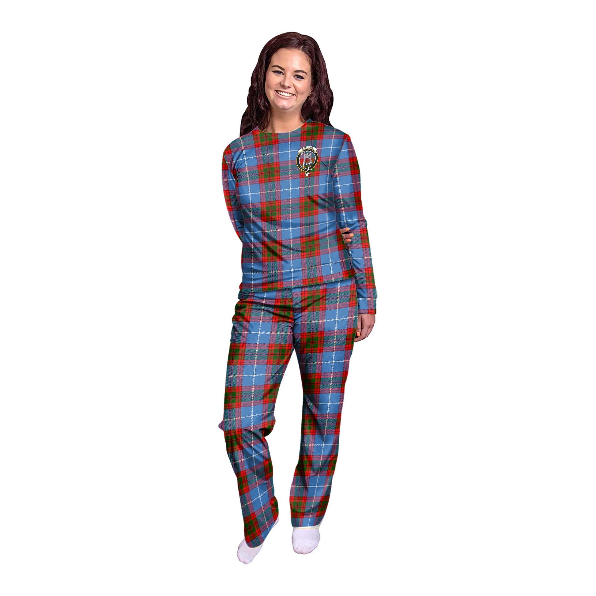 Spalding Tartan Pajamas Family Set with Family Crest - Tartanvibesclothing