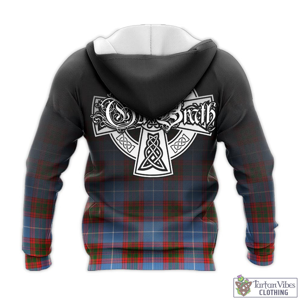 Tartan Vibes Clothing Spalding Tartan Knitted Hoodie Featuring Alba Gu Brath Family Crest Celtic Inspired