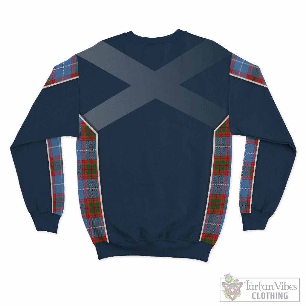 Tartan Vibes Clothing Spalding Tartan Sweatshirt with Family Crest and Scottish Thistle Vibes Sport Style