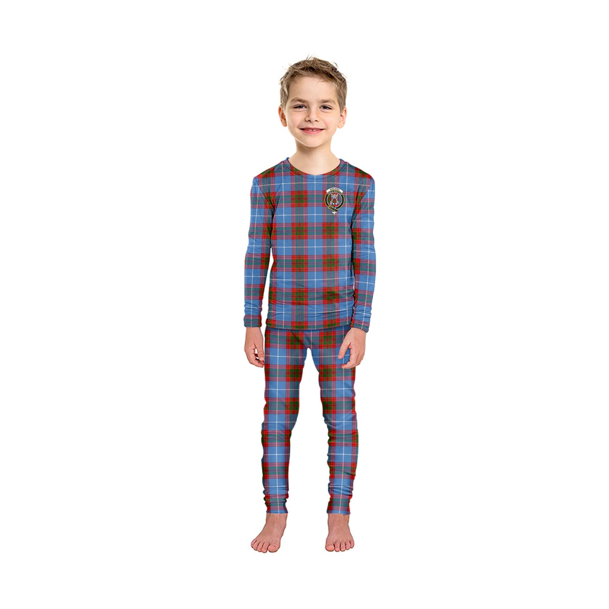 Spalding Tartan Pajamas Family Set with Family Crest - Tartanvibesclothing