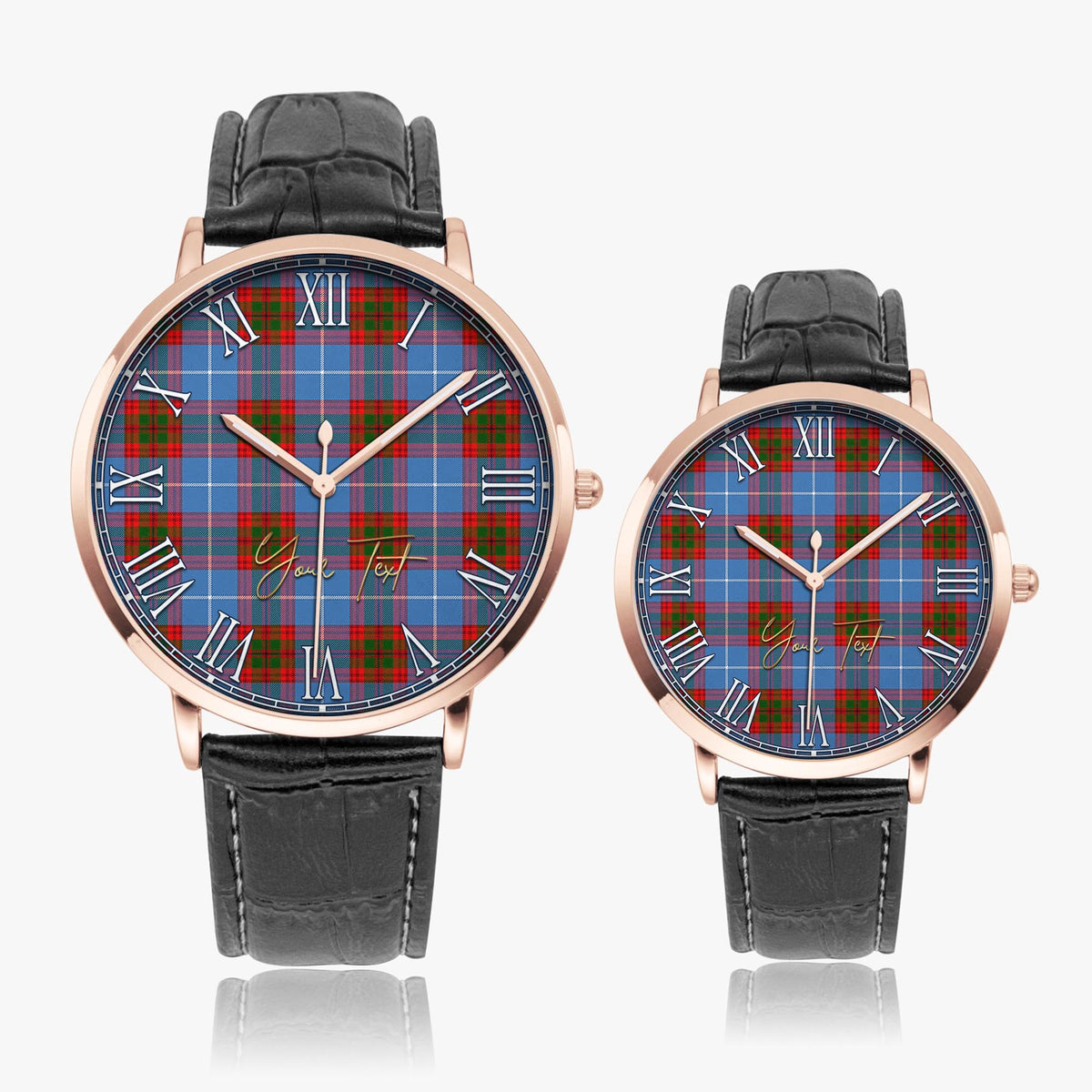 Spalding Tartan Personalized Your Text Leather Trap Quartz Watch - Tartan Vibes Clothing