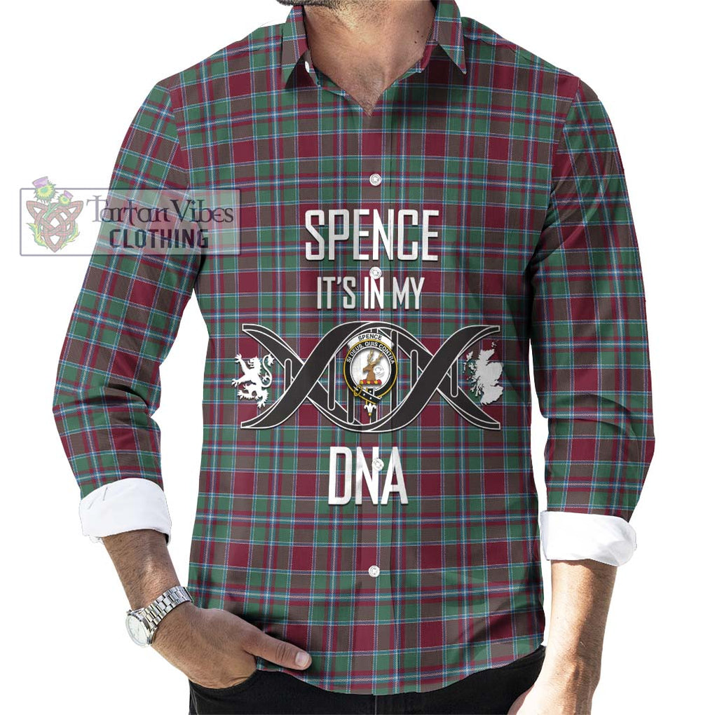 Spence Tartan Long Sleeve Button Shirt with Family Crest DNA In Me Style Men's Shirt S - Tartan Vibes Clothing