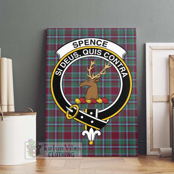 Spence Tartan Canvas Print Wall Art with Family Crest