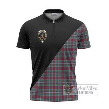 Spence Tartan Zipper Polo Shirt with Family Crest and Military Logo Style - Tartan Vibes Clothing