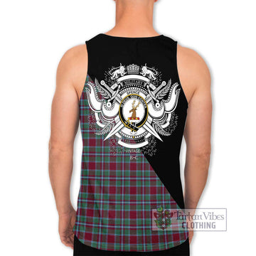 Spence Tartan Men's Tank Top with Family Crest and Military Logo Style - Tartan Vibes Clothing