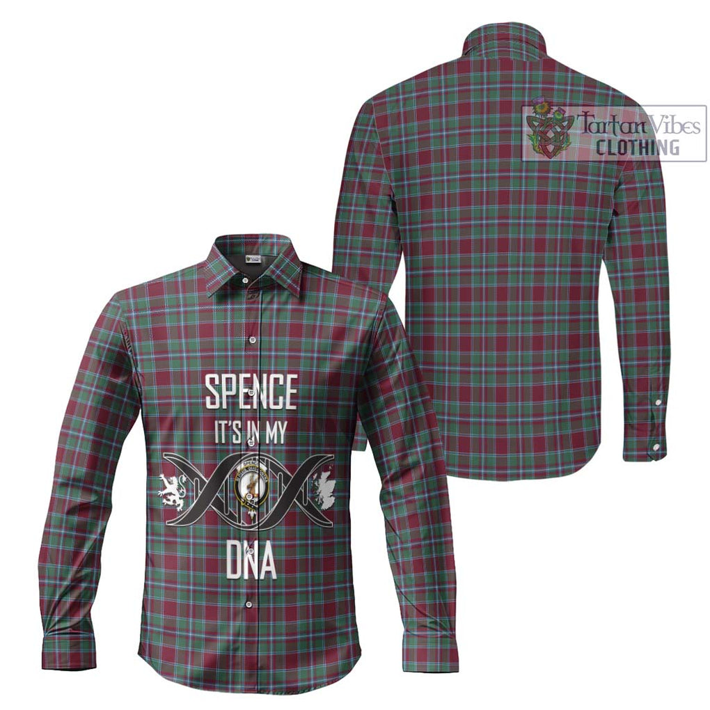 Spence Tartan Long Sleeve Button Shirt with Family Crest DNA In Me Style Men's Shirt - Tartan Vibes Clothing