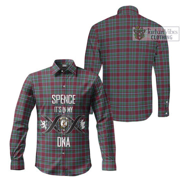 Spence Tartan Long Sleeve Button Shirt with Family Crest DNA In Me Style Men's Shirt - Tartan Vibes Clothing