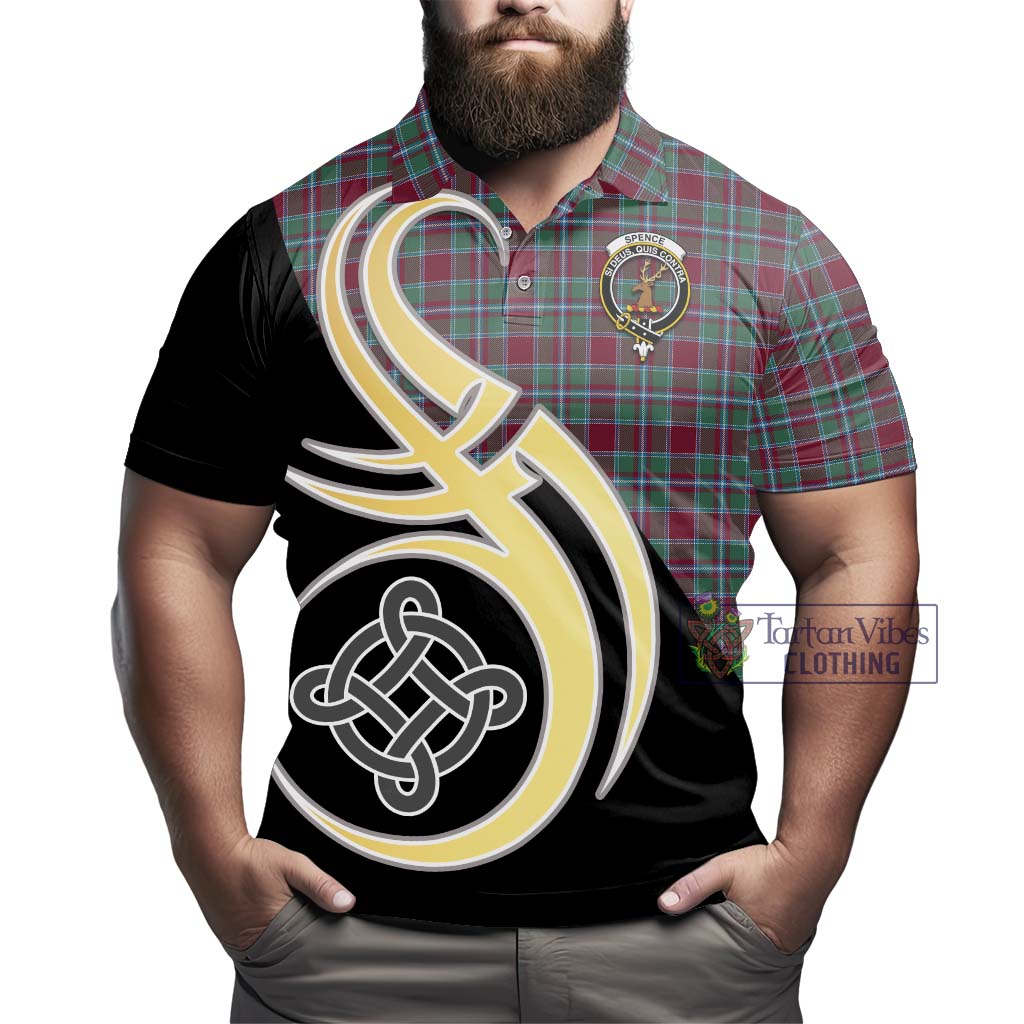 Tartan Vibes Clothing Spence Tartan Polo Shirt with Family Crest and Celtic Symbol Style