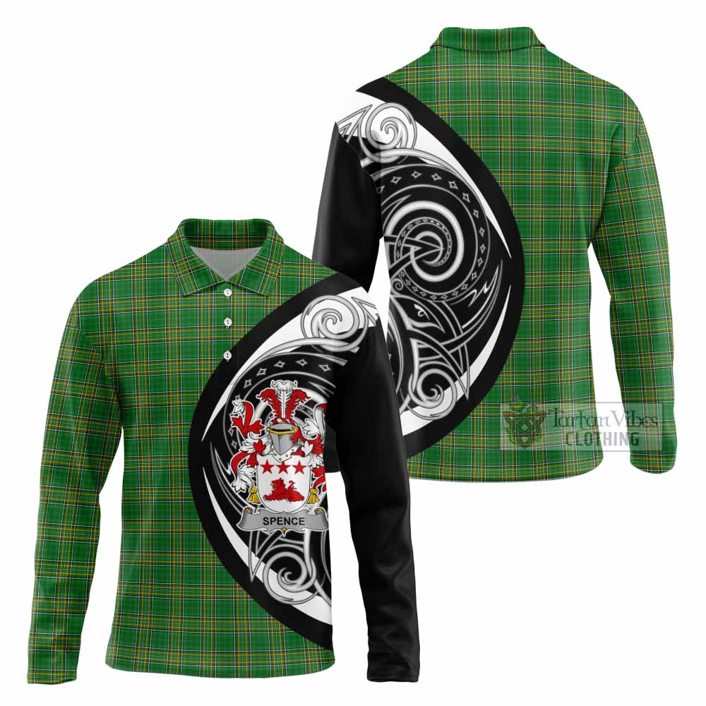 Spence Irish Clan Long Sleeve Polo Shirt Celtic Circle Style - Tartan Vibes Clothing