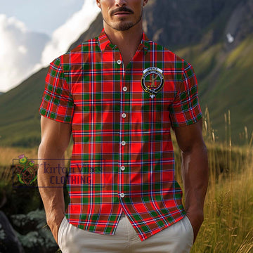 Spence Modern Tartan Cotton Hawaiian Shirt with Family Crest