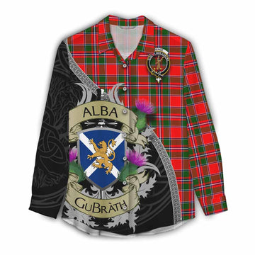 Spence (Spens) Tartan Family Crest Women's Casual Shirt Lion Rampant Royal Thistle Shield Celtic Inspired Female - Tartan Vibes Clothing