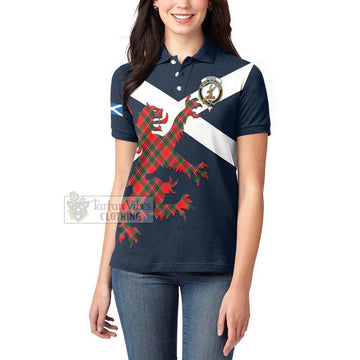 Spence (Spens) Tartan Lion Rampant Women's Polo Shirt Proudly Display Your Heritage with Alba Gu Brath and Clan Name Women - Tartan Vibes Clothing