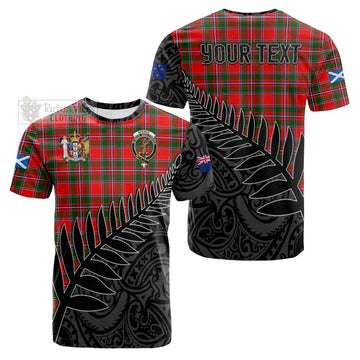 Spence (Spens) Crest Tartan Cotton T-shirt with New Zealand Silver Fern Half Style Kid's Shirt - Tartan Vibes Clothing