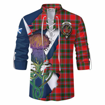 Spence (Spens) Tartan Family Crest Ghillie Kilt Shirt Scottish Thistle Celtic Inspired Men - Tartan Vibes Clothing