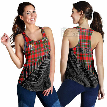 Spence (Spens) Crest Tartan Women's Racerback Tanks with New Zealand Silver Fern Half Style 4XL - Tartan Vibes Clothing