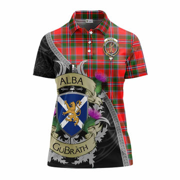 Spence (Spens) Tartan Family Crest Women's Polo Shirt Lion Rampant Royal Thistle Shield Celtic Inspired Women - Tartan Vibes Clothing