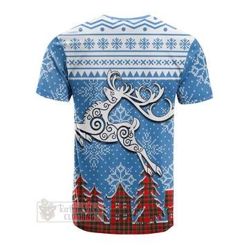 Spence (Spens) Clan Christmas Cotton T-shirt Celtic Reindeer Style - Tartan Vibes Clothing