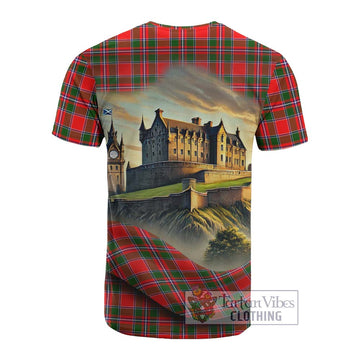 Spence (Spens) Tartan Family Crest Cotton T-shirt with Scottish Ancient Castle Style - Tartan Vibes Clothing