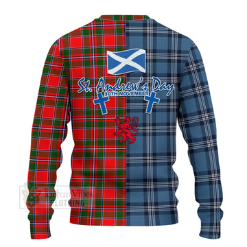 Spence (Spens) Tartan Knitted Sweater Happy St. Andrew's Day Half Tartan Style - Tartan Vibes Clothing