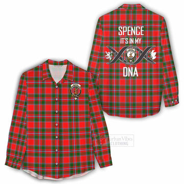 Spence (Spens) Tartan Women's Casual Shirt with Family Crest DNA In Me Style - Tartan Vibes Clothing