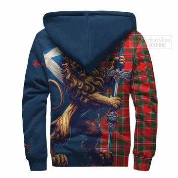 Spence (Spens) Tartan Family Crest Sherpa Hoodie with Scottish Majestic Lion - Tartan Vibes Clothing