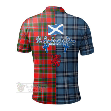 Spence (Spens) Tartan Polo Shirt Happy St. Andrew's Day Half Tartan Style - Tartan Vibes Clothing