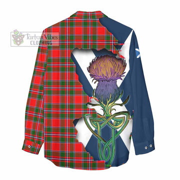Spence (Spens) Tartan Family Crest Women's Casual Shirt Scottish Thistle Celtic Inspired - Tartan Vibes Clothing