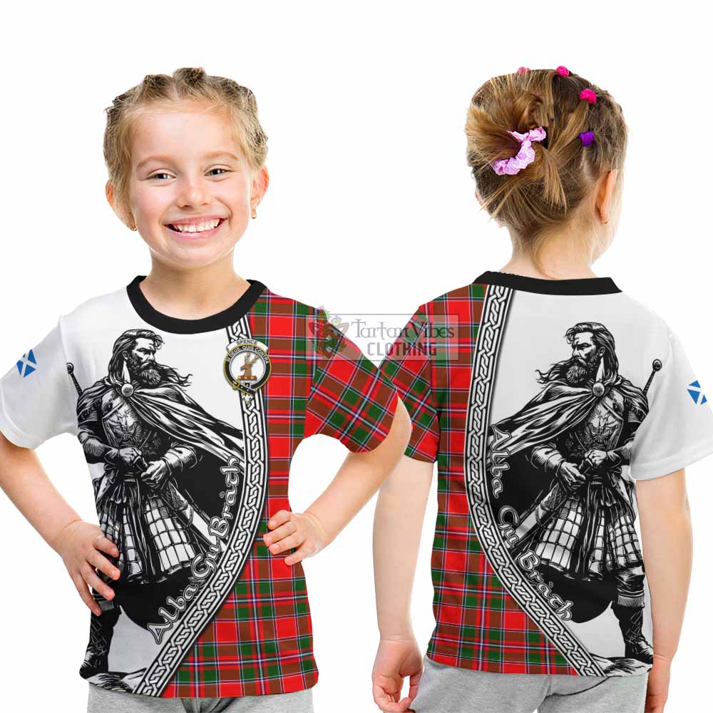 Spence (Spens) Tartan Clan Crest Kid T-Shirt with Highlander Warrior Celtic Style - Tartan Vibes Clothing