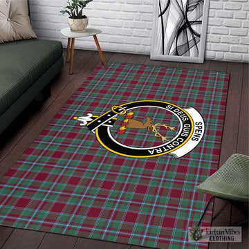 Spens Tartan Area Rug with Family Crest