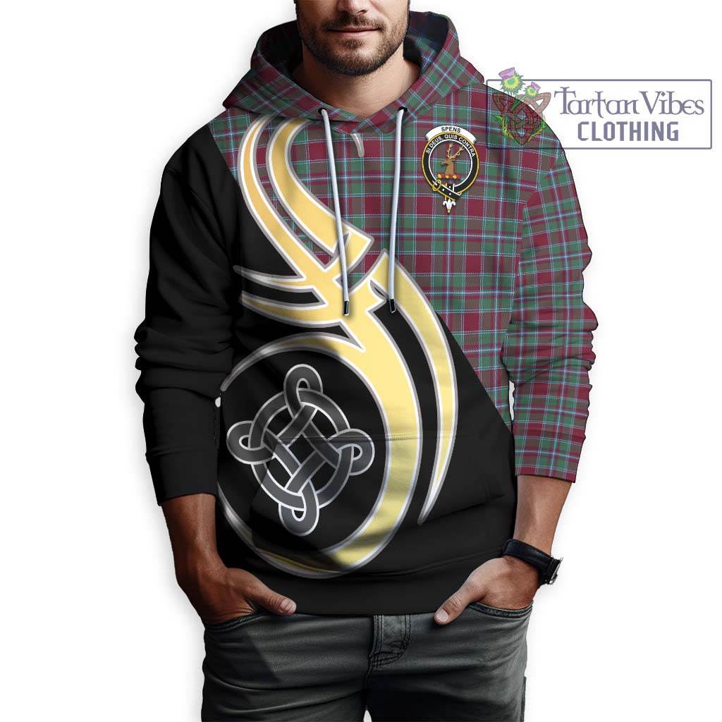 Spens Tartan Hoodie with Family Crest and Celtic Symbol Style Zip Hoodie - Tartan Vibes Clothing